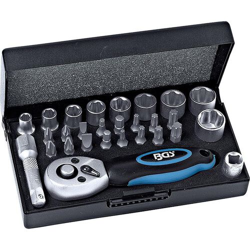 Mini socket wrench set 6.3mm (1/4 ") 28 pieces