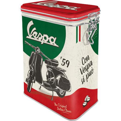 Accessoires de cuisine pour moto Nostalgic-Art Métal peut Clip Top "Vespa - The Italian Classic" Neutre