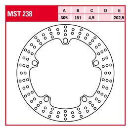 brake disc Street rigid MST238 305/181/202,5/4,5mm