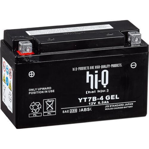 Batteries de moto Hi-Q batterie AGM Gel scellé HT7B-4, 12V, 6,5Ah (YT7B-4) Neutre