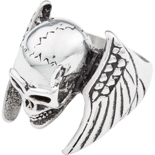 Idées cadeaux Spirit Motors Anneau en acier inoxydable "Winged Skull" argent 20 Neutre