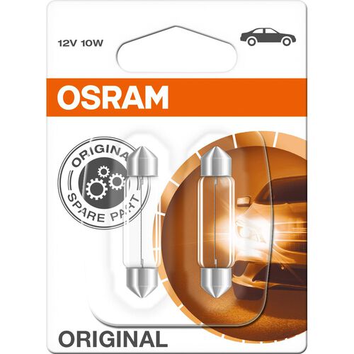 Ampoules & systèmes d’éclairage de moto Osram Original ampoule couple 12V, 10W feston 41mm SV8.5-8 Neutre