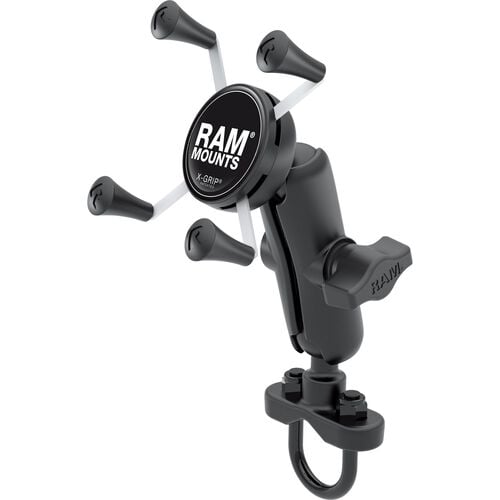 Support de smartphone & de navigateur pour moto Ram Mounts X-Grip® kit avec U-clamp pour les smartphones RAM-B-149Z-A-U Gris