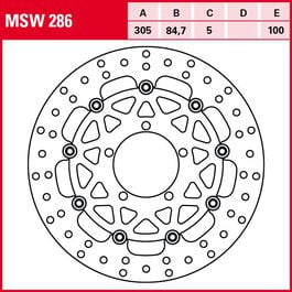 brake disc Street floating MSW286 305/84,7/100/5mm