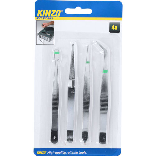 sonstiges Werkzeug Kinzo Pinzettensatz 4-teilig Schwarz