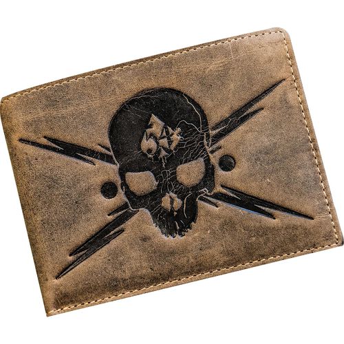 Motorcycle Wallets Jack's Inn 54 Wallet transversely with chain "Absinth" antique brown Grey