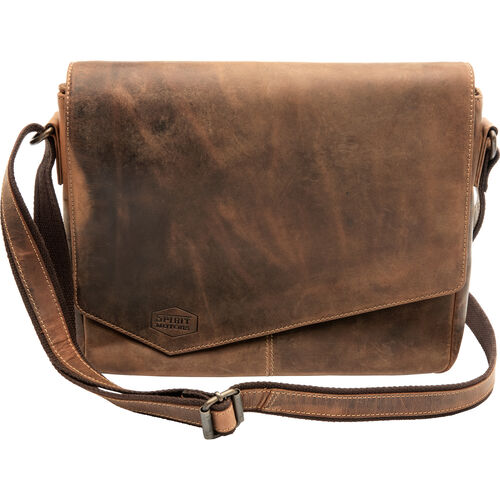 Leisure Bags Spirit Motors Vintage leather shoulder bag 2 medium 6 liters storage space