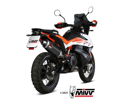 Motorrad Auspuffanlagen & Endschalldämpfer MIVV Auspuff Dakar schwarz für KTM 790/890 Adventure /R Grau