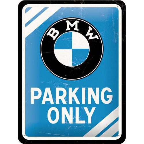 Plaques en tôle & rétro pour moto Nostalgic-Art Plaque métallique 20 x 30 « BMW-Parkin Only Blue » Neutre
