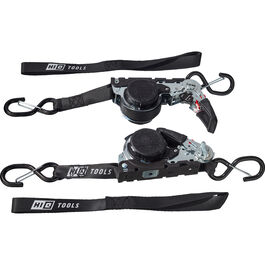 Sangles de serrage & accessoires Hi-Q Tools 2 x Automatic tension straps black with S-hooks + 2 x loops Neutre