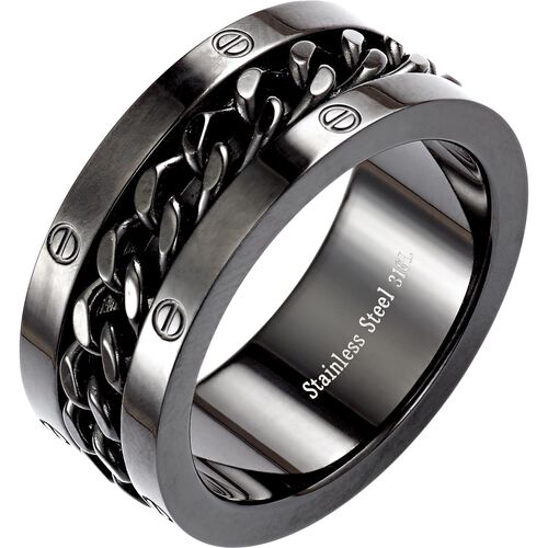 Gift Ideas Spirit Motors Stainless steel spiral ring black 22 mm