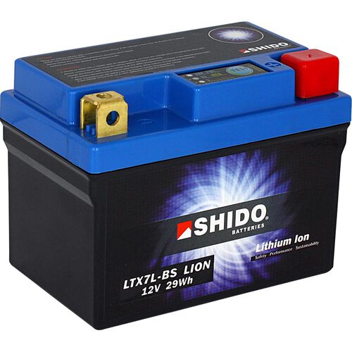 Motorcycle Batteries Shido lithium battery LTX7L-BS, 12V, 2,4Ah (YTX7L-BS) Neutral