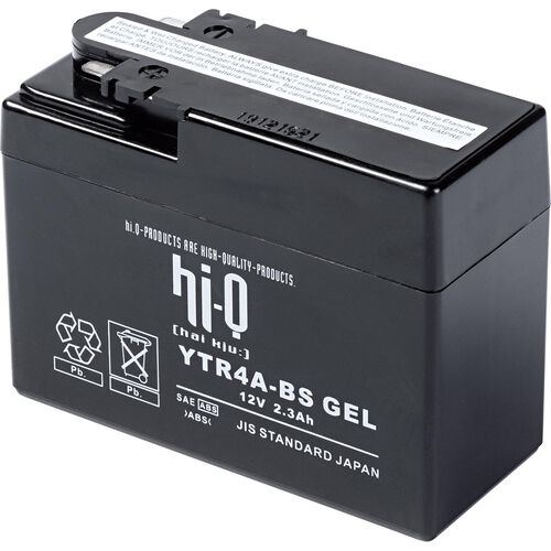 Motorradbatterien Hi-Q Batterie AGM Gel geschlossen HTR4A, 12V, 2,3Ah (YTR4A) Neutral