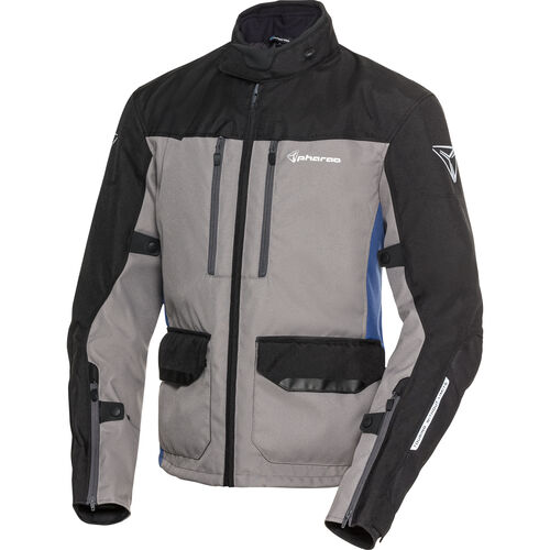 Motorcycle Textile Jackets Pharao Skeen WP Textile jacket black/grey/blue 3XL