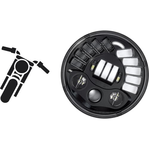 Motorrad Scheinwerfer & Lampenhalter J.W.Speaker LED Scheinwerfereinsatz 5.75" 8690A2 mit Kurvenlicht schwarz Neutral