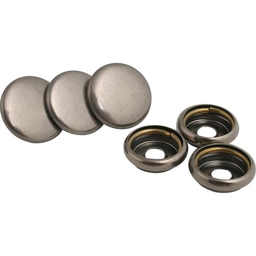 Accessories POLO 3x Upper Button Metal dull silver 15 mm Grey