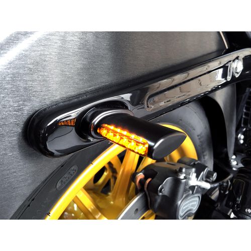 HeinzBikes LED alloy indicator pair Winglets for Harley rear
