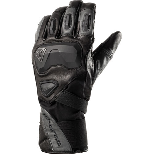 Motorcycle Gloves Tourer Pharao Twin Peak WP Leather / textile glove long Black