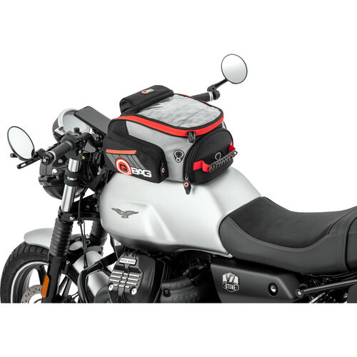 Motorcycle Tank Bags - Magnets QBag Magnetic tank bag ST10 12 liters  black/grey/red
