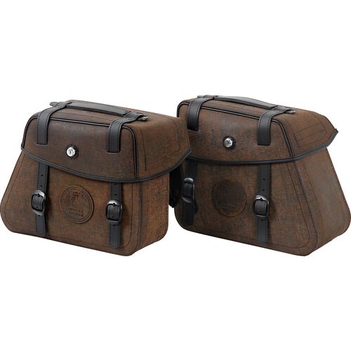 Hepco & Becker leather saddle bag pair Rugged Cutout 24 liters