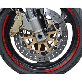 Motorcycle Wheel Rim Stickers FOLIATEC Wheel trim Racing 7 mm red