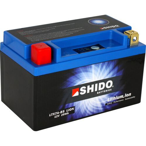 Motorcycle Batteries Shido lithium battery LTX7A-BS, 12V, 2,4Ah (YTX7A-BS) Neutral