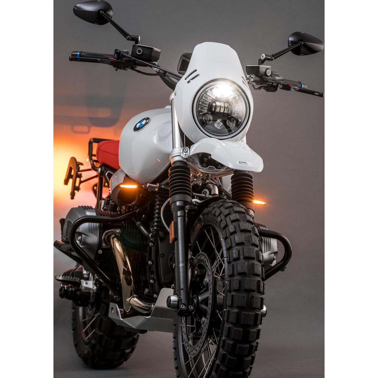 JMTBNO 7 Zoll Motorrad LED Scheinwerfer mit Rundem DRL + Bernstein