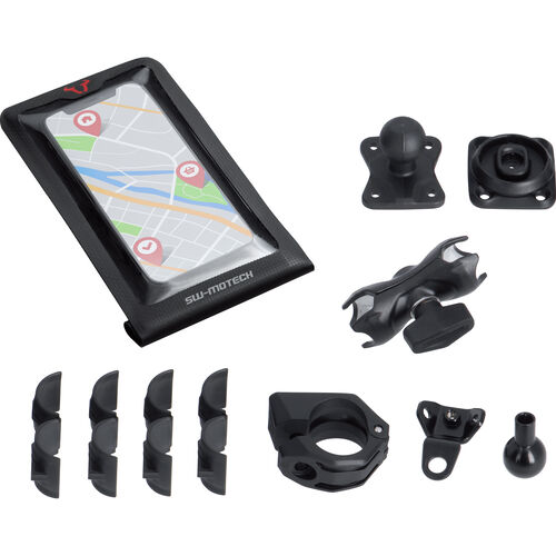 Support de smartphone & de navigateur pour moto SW-MOTECH Kit de montage universel avec T-Lock et Smartphone Drybag