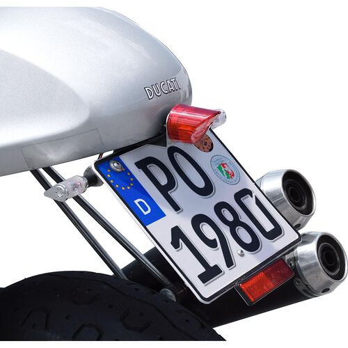 Motorcycle Rear Lights & Reflectors Shin Yo LED taillight Nose Ø 44mm with license plate lighting red Neutral