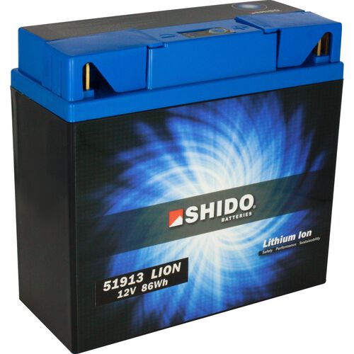 Batteries de moto Shido lithium batterie 51913, 12V, 7,5Ah (pour BMW) Neutre