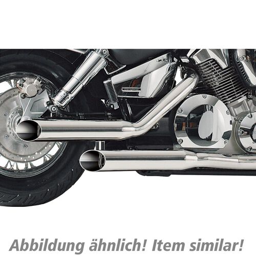 Motorrad Auspuffanlagen & Endschalldämpfer Falcon Cromo-Line Auspuff ED Paar f. Yamaha XV 750/1000/1100 Virago Blau