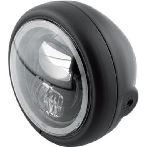 Motorrad Scheinwerfer & Lampenhalter Highsider LED Hauptscheinwerfer RenoT7 Ø165mm seitlich schwarz matt Weiß