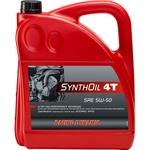 Motorrad Motoröl Racing Dynamic Motoröl Synthoil 4T SAE 5W-50 synthetisch 4000 ml Neutral