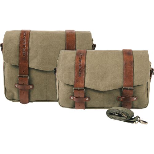 Motorbike Saddlebags Hepco & Becker saddle bag Legacy Canvas for C-Bow pair ML 19 liters green Grey