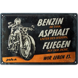 Motorrad Blechschilder & Retro POLO Blechschild 20x30 cm "Biker Lifestyle" Neutral