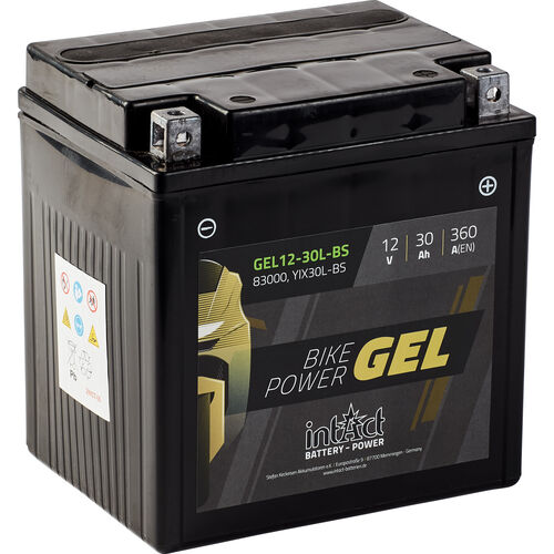 Motorcycle Batteries intAct battery Bike Power gel closed X30L-BS  12 Volt, 30Ah (YIX30L Neutral