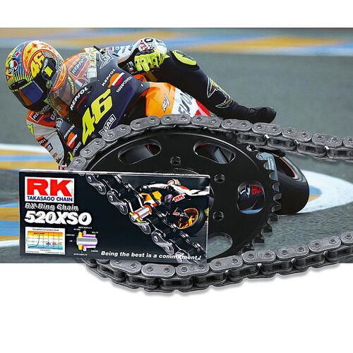 Motorcycle Chain Kits RK chain 632 GSV, 94 links Black