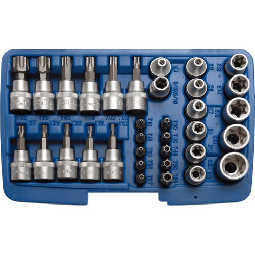 T profile bit/socket wrench for 3/8" 34-piece