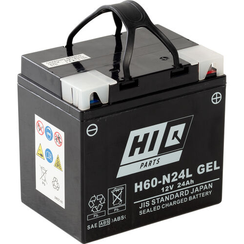 Motorradbatterien Hi-Q Batterie AGM Gel geschlossen H60-N24L, 12V, 24Ah (Y60-N24L) Neutral