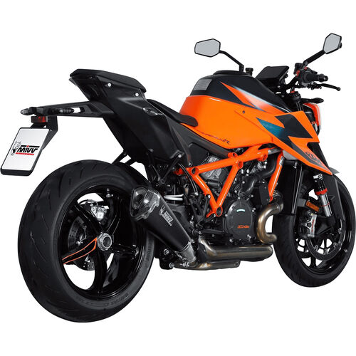 Motorrad Auspuffanlagen & Endschalldämpfer MIVV Speed Edge Auspuff KT.026.LDRC Carbon für Super Duke R 2020- Grau