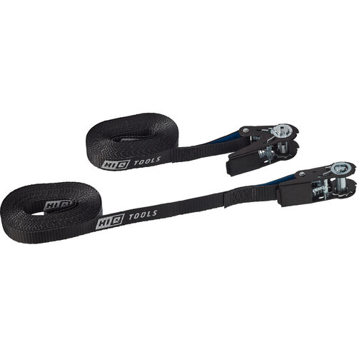 Tension Belts & Accessories Hi-Q Tools 2 x Ratchet tie-down strap black one-piece 6 meters LC 800 d Neutral