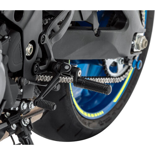 Cale-pieds & pédale de moto Mizu repose-pieds Flex Race 22mm pilotes noir/noir 10008 Bleu
