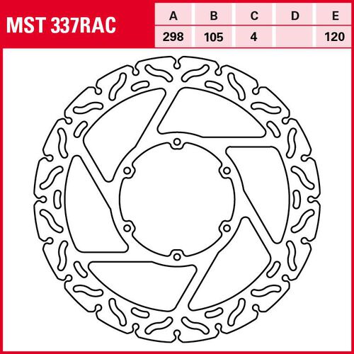 Motorcycle Brake Discs TRW Lucas brake disc RAC rigid MST337RAC 298/105/120/4mm Orange