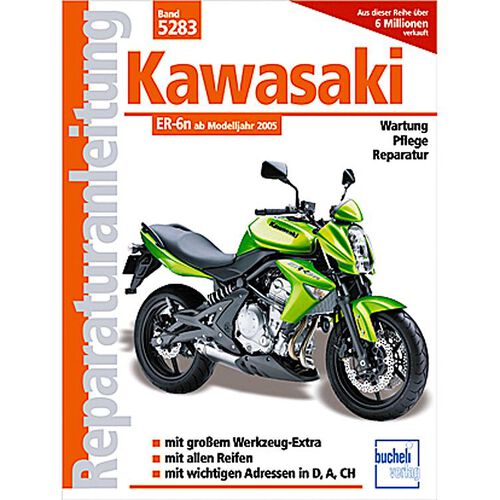 Instructions de réparation pour moto Motorbuch-Verlag Manuel de réparation Bucheli Kawasaki ER-6 n / f Noir
