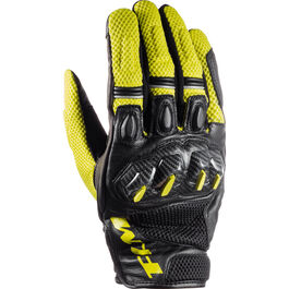 Motorcycle Gloves Sport FLM Ramair leather/textile glove short Green