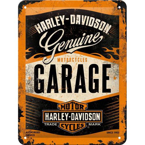 Plaques en tôle & rétro pour moto Nostalgic-Art Inscrivez Tin 15 x 20 "Harley-Davidson Garage" Neutre