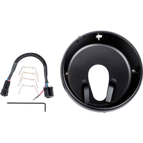 Phares & supports de phare de moto J.W.Speaker conversion kit ZU-1691 noir pour 7" à Moto Guzzi Gris