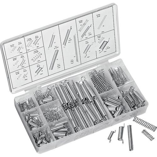 Screws & Small Parts Hi-Q Tools spring assortment 200-piece tension+pressure Grey