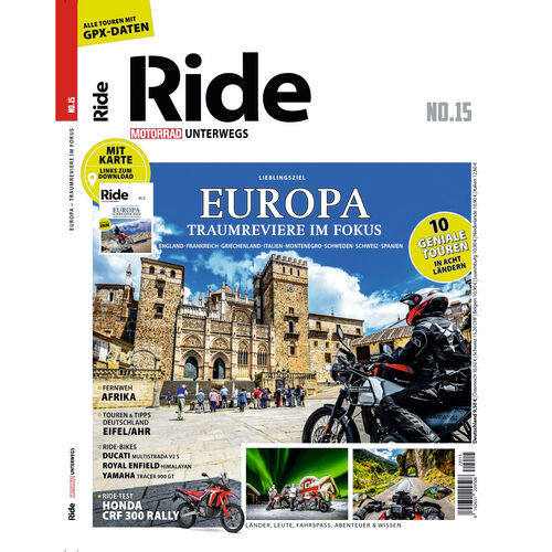 Ouvrages spécialisés moto Motorbuch-Verlag Buch "RIDE - MOTO sur la route: meilleures destinations EU" Bleu