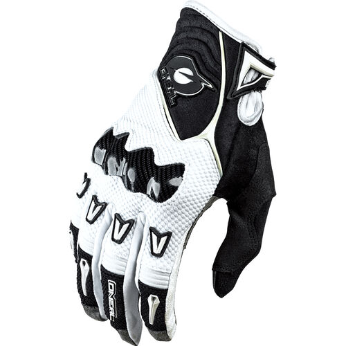 Motorcycle Gloves Cross O'Neal Butch Carbon Cross Glove short White